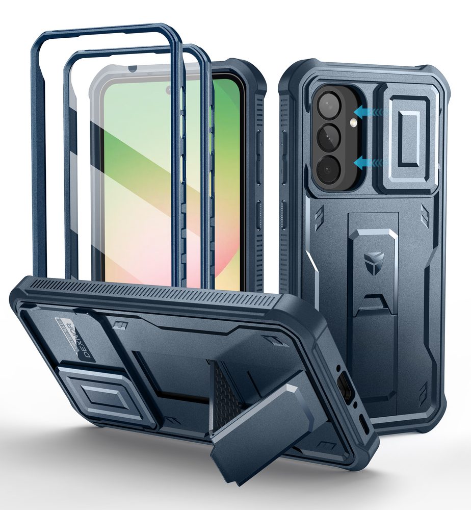 Levně Dexnor 360 Kickstand Camprotector obal Samsung Galaxy A56, modrý