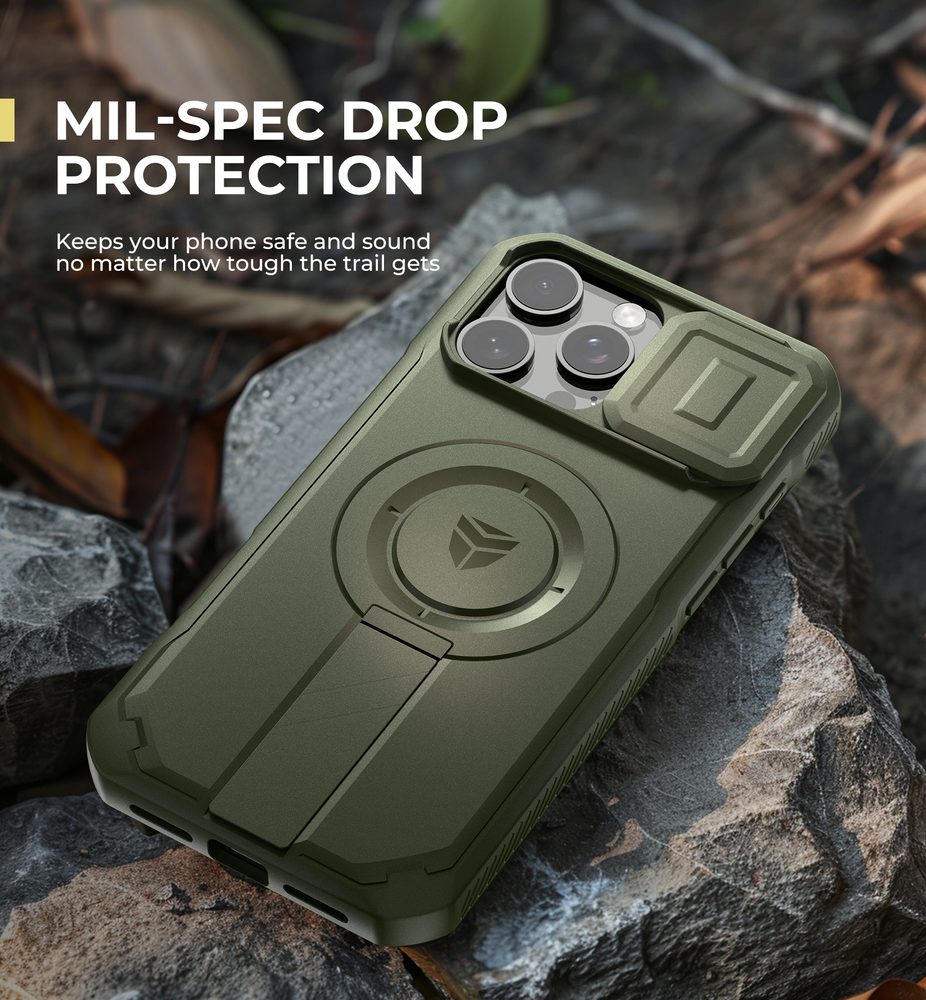 Dexnor MagSafe Kickstand Camprotector obal iPhone 16 Pro Max, zelený