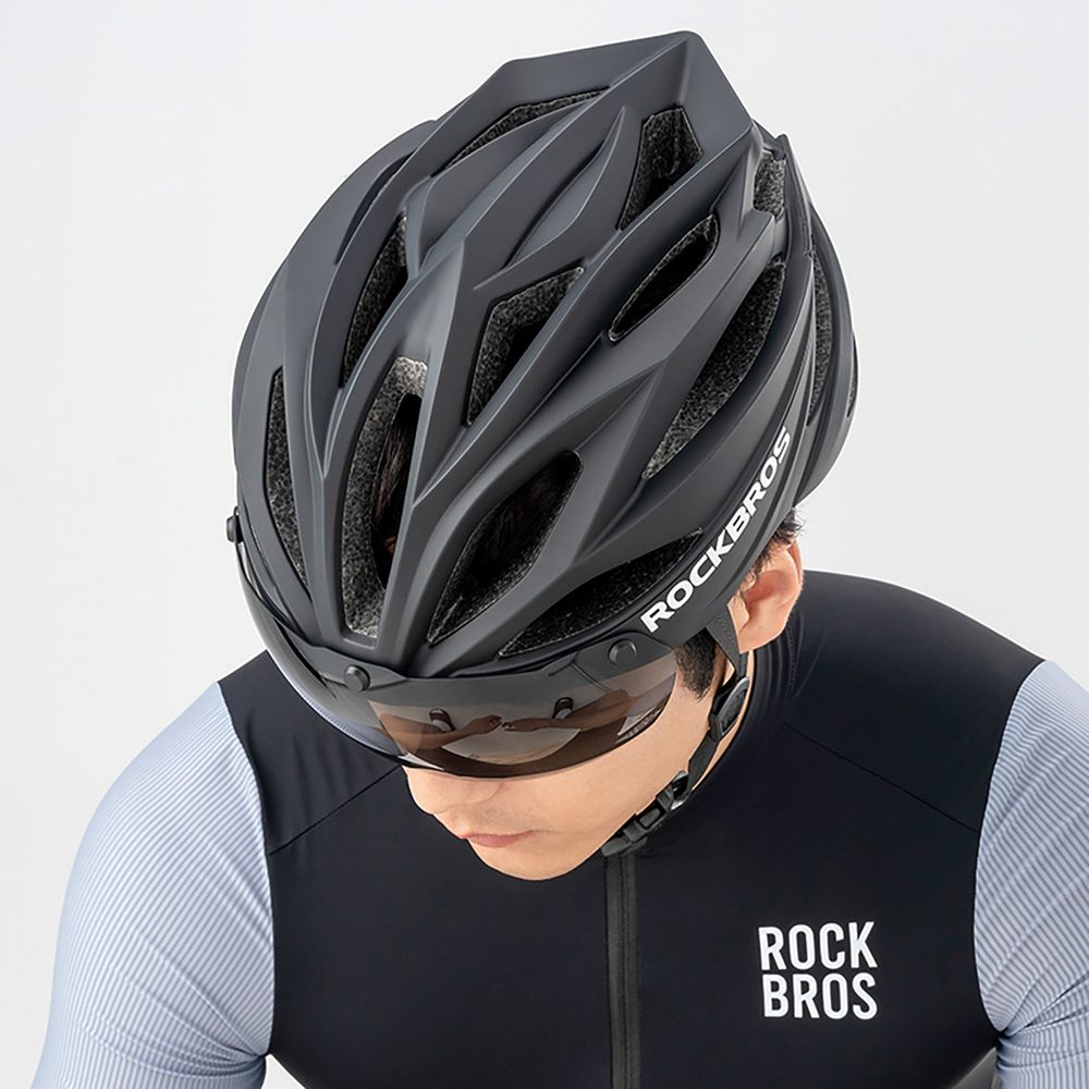Rockbros Cyklistická prilba s šiltom, zelená