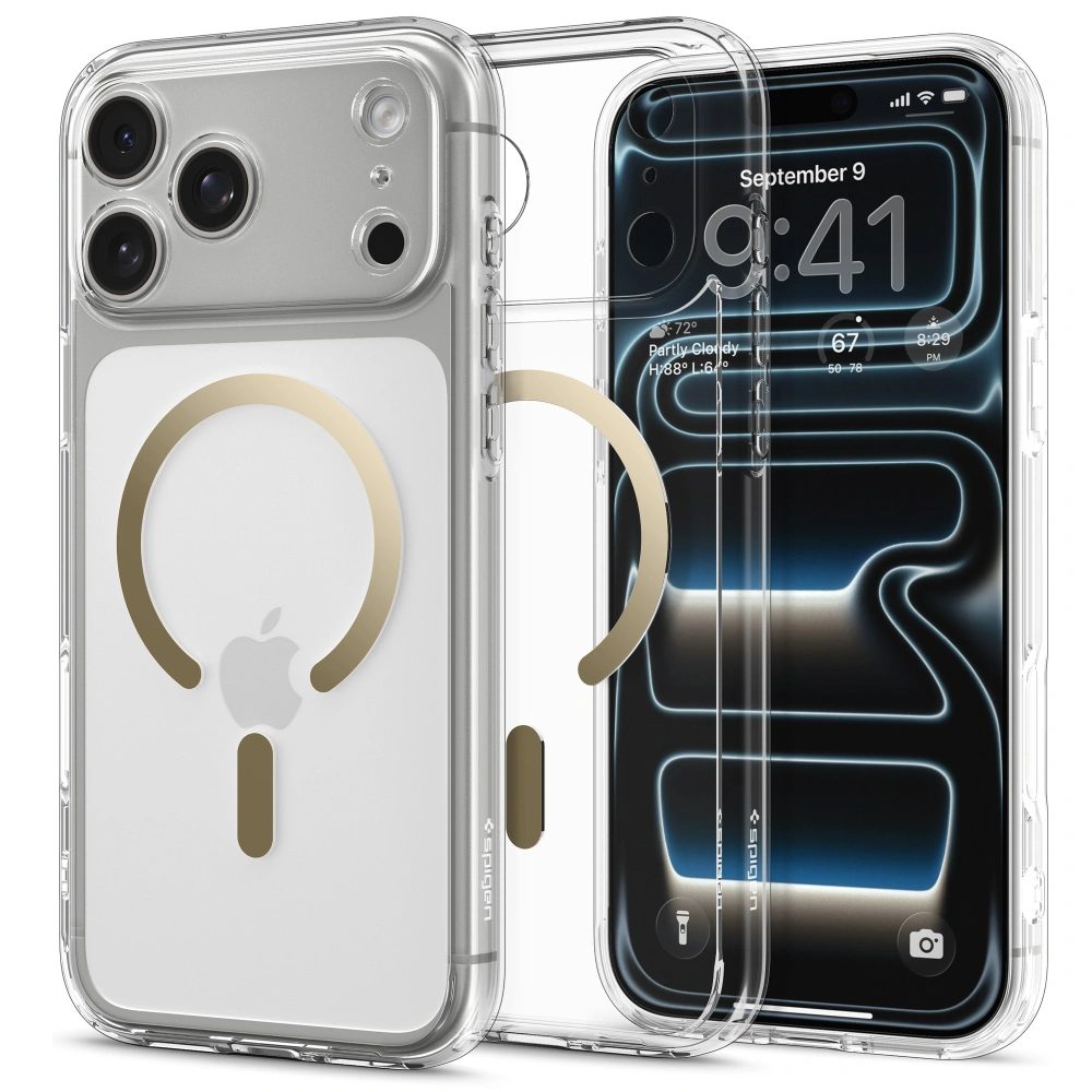 Spigen Ultra Hybrid Mag s MagSafe, iPhone 17 Pro, zlaté