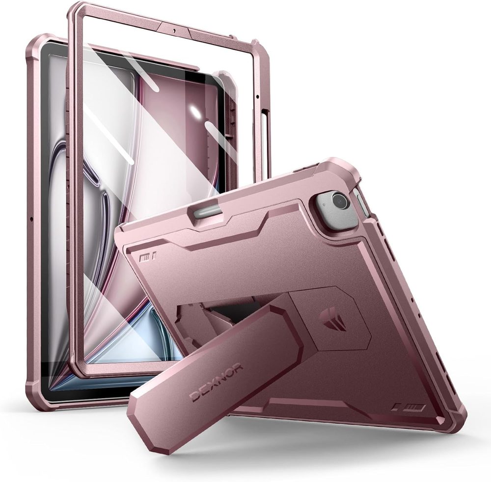 Dexnor 360 Kickstand borító iPad Air 13 2024, rózsaszín