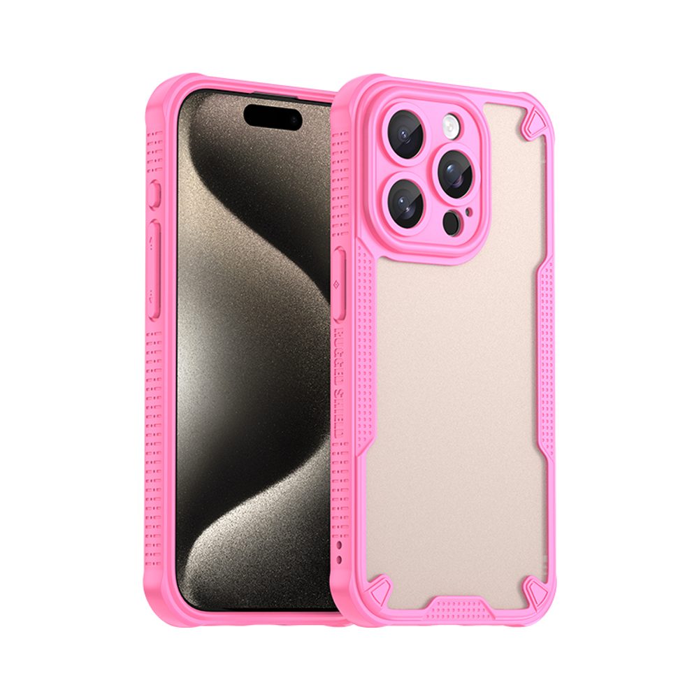 ArmorShield Hibrid Tok, iPhone 15 Pro, rózsaszín