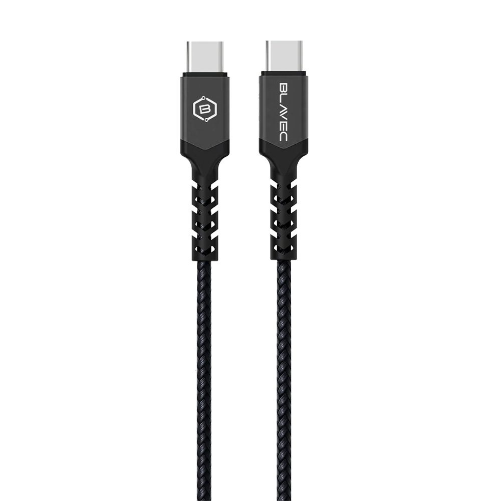 Blavec kábel USB-C - USB-C, PD, 60W, 3A, 0,5 m, čierno-sivý