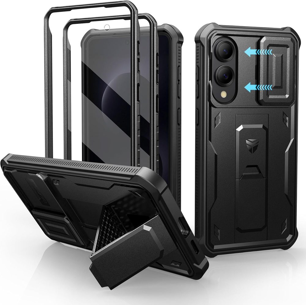 Dexnor 360 Kickstand Camprotector obal Samsung Galaxy S25 Edge, černý