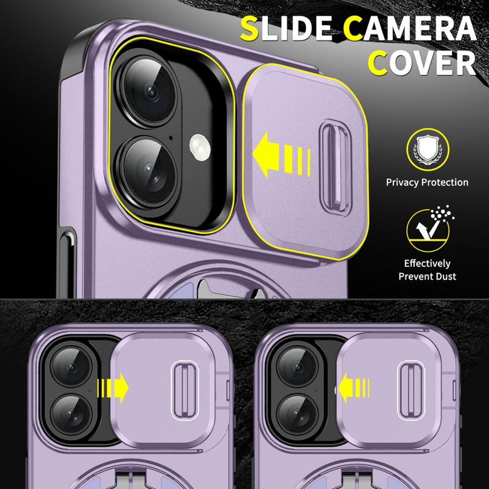 Camslide Stand obal, iPhone 17, fialový