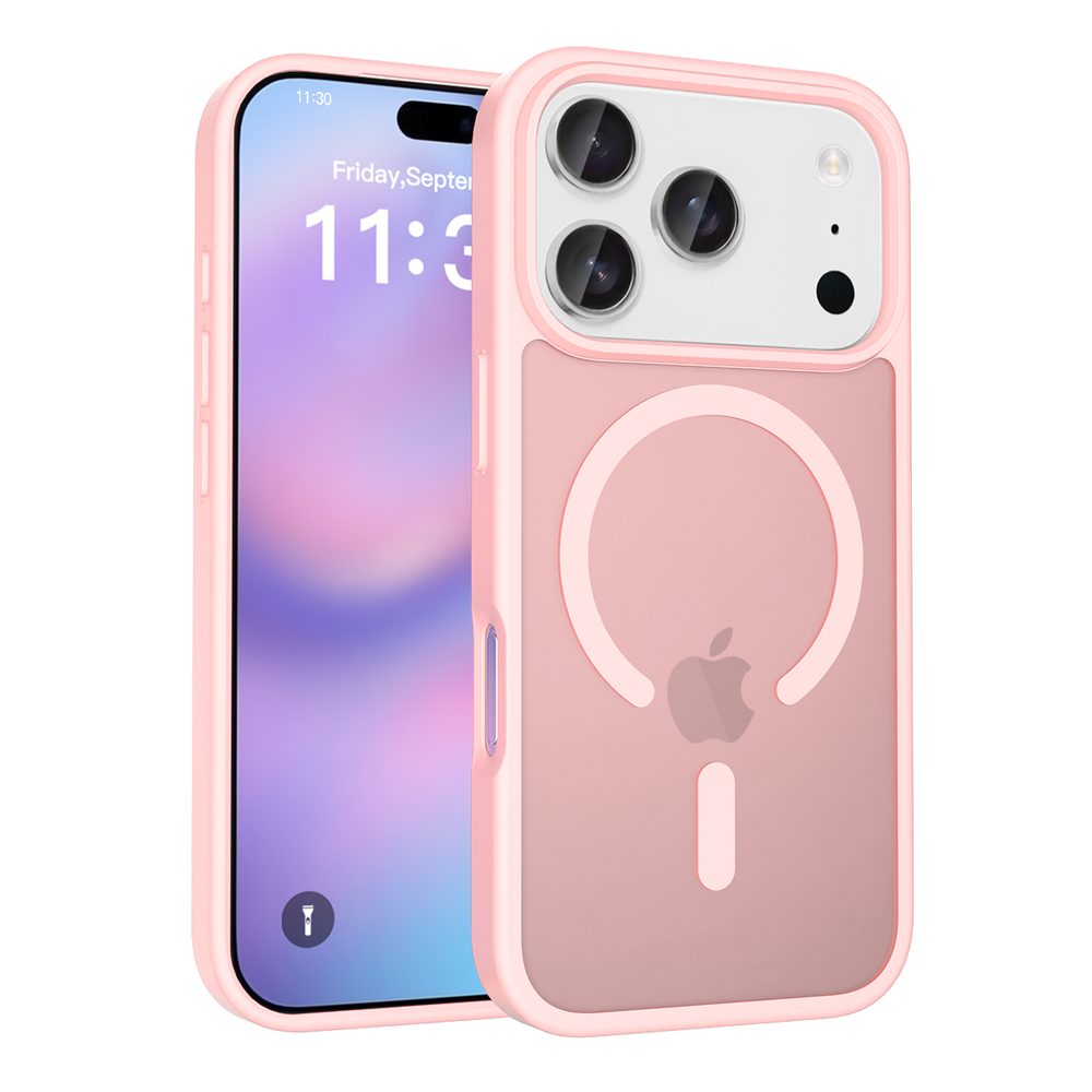 JP MagFit Colour MagSafe obal s N52 magnetem, iPhone 17 Pro, světle růžový