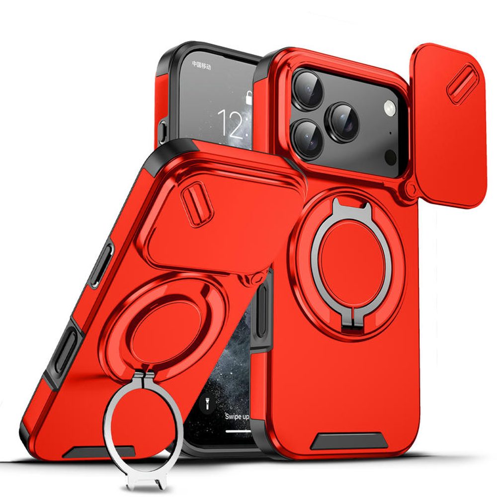 Camslide Stand tok, iPhone 17 Pro, piros