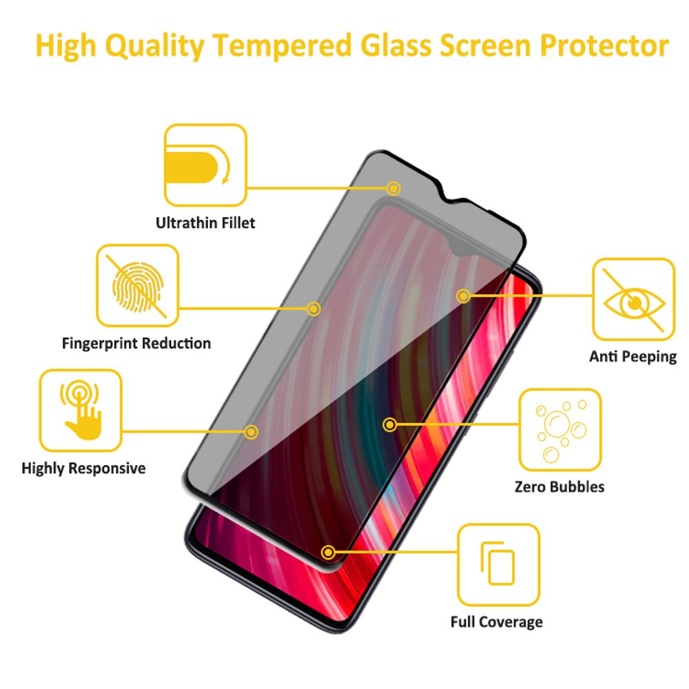 Folie Sticlă Securizată Privacy 5D, Xiaomi Redmi Note 8T