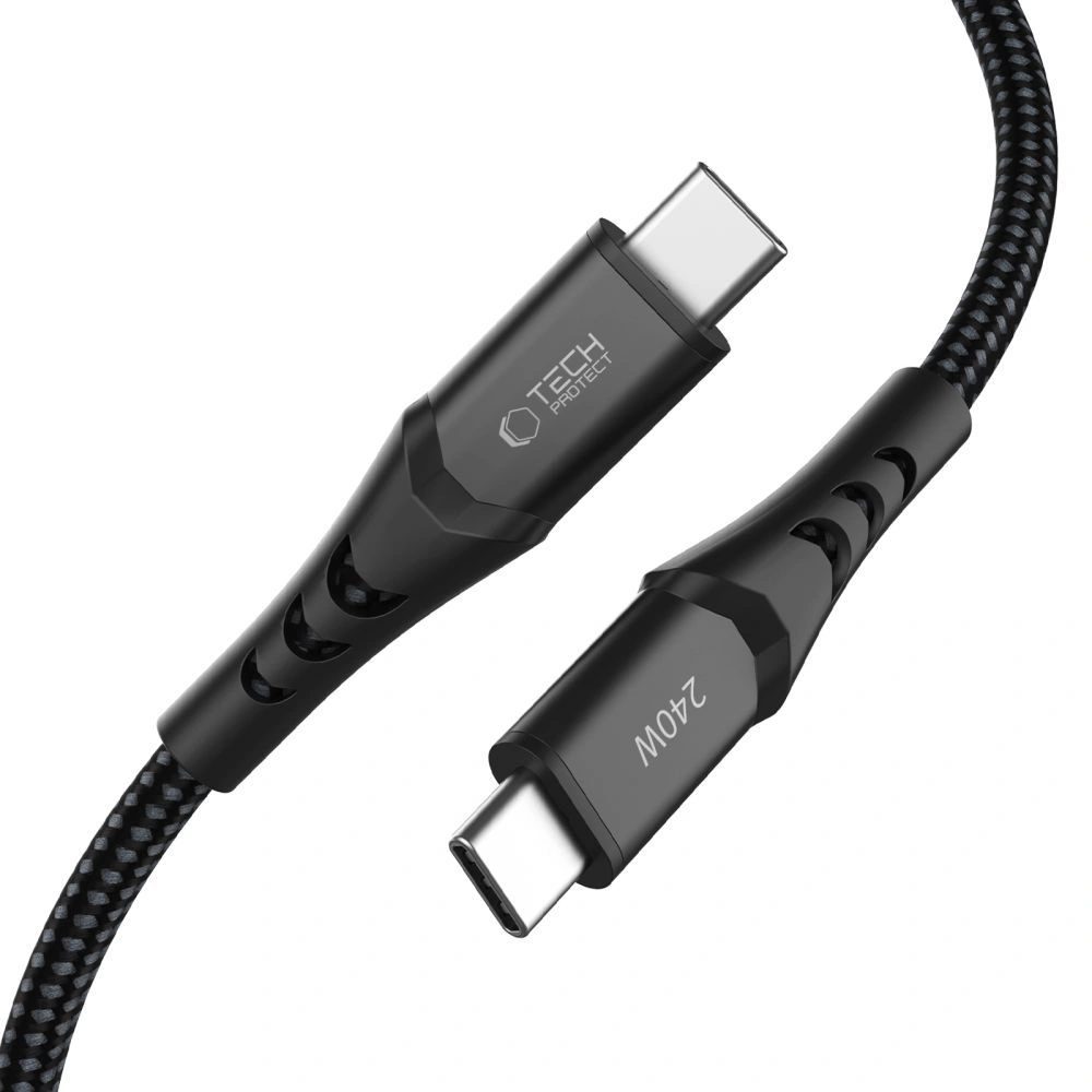 Tech-Protect UB11T UltraBoost kábel USB-C, PD240W/QC3.0, 2m, čierny