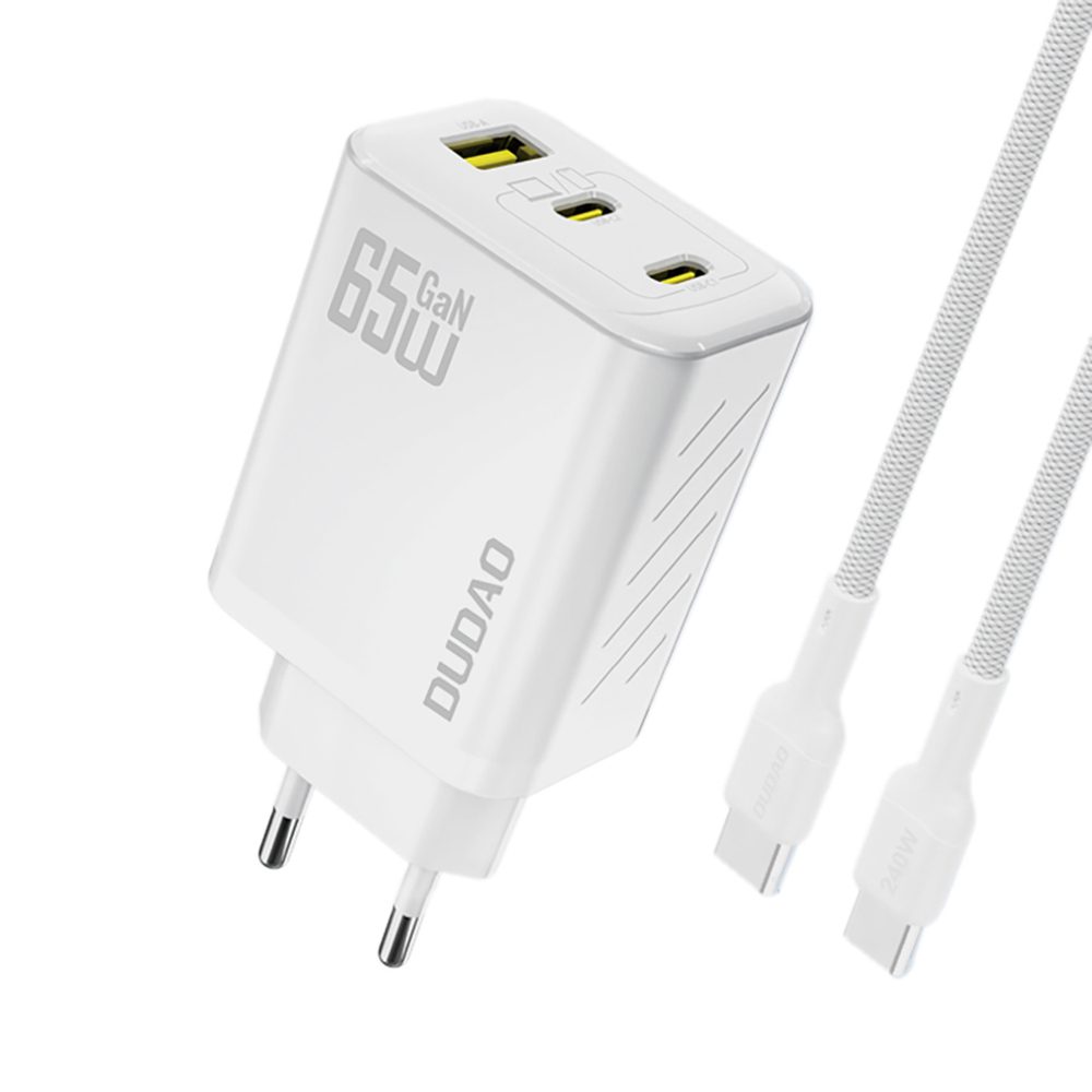Dudao A29C nabíječka + kabel USB-C, 65W, GaN, bílá