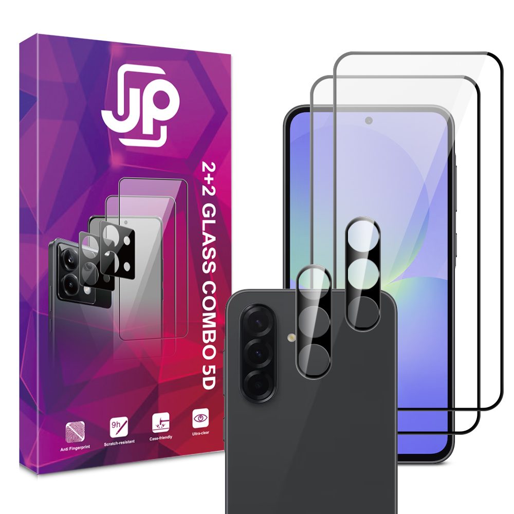 Levně JP 5D Combo pack, Sada 2 5D tvrzených skel a 2 sklíček na fotoaparát, Samsung Galaxy A37