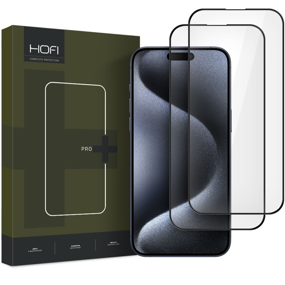 Hofi Pro+ Tvrzené sklo, iPhone 16 Pro, 2 kusy, černé