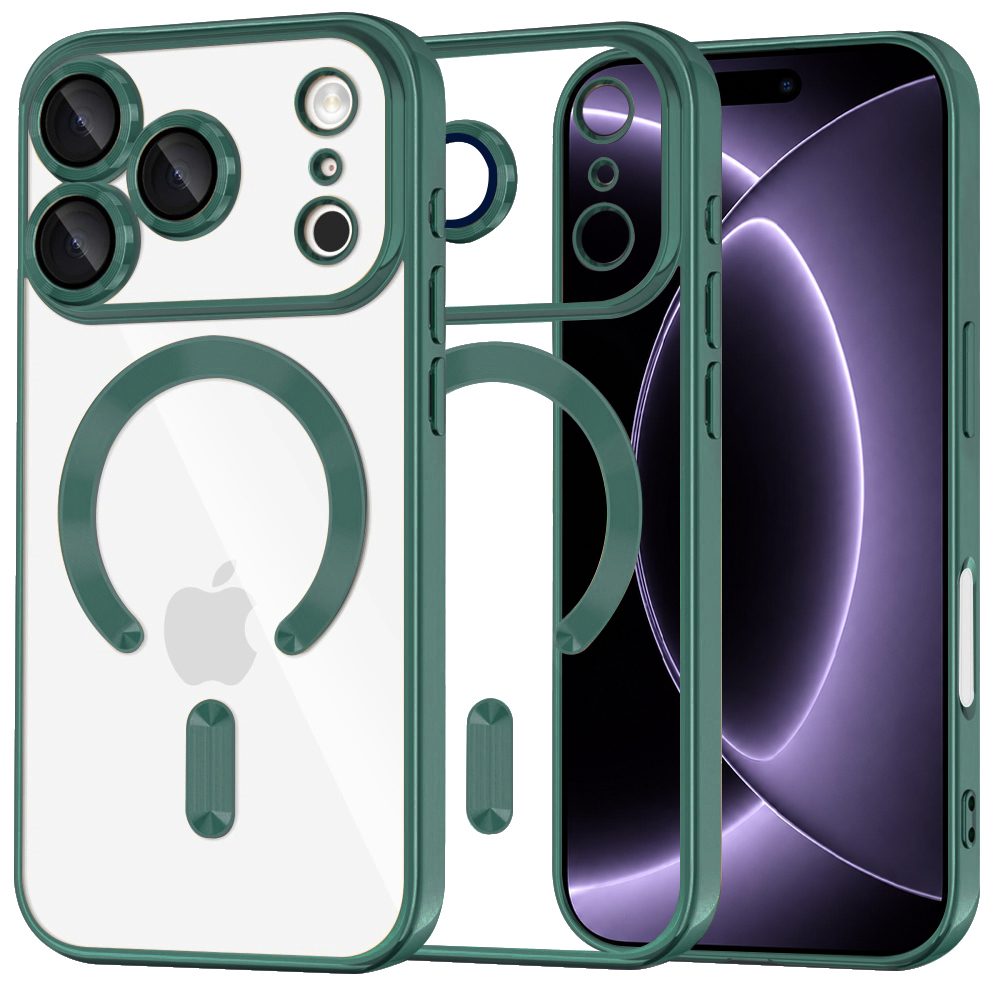 Techsuit Luxury Crystal MagSafe, iPhone 17 Pro / 18 Pro, verde închis