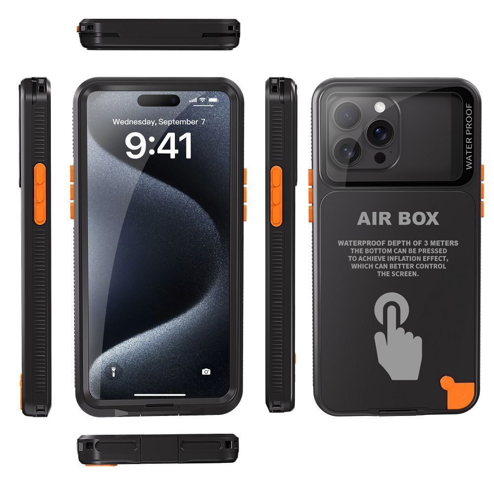 Univerzálny vodotesný kryt Shellbox Airbox 6.7, čierny