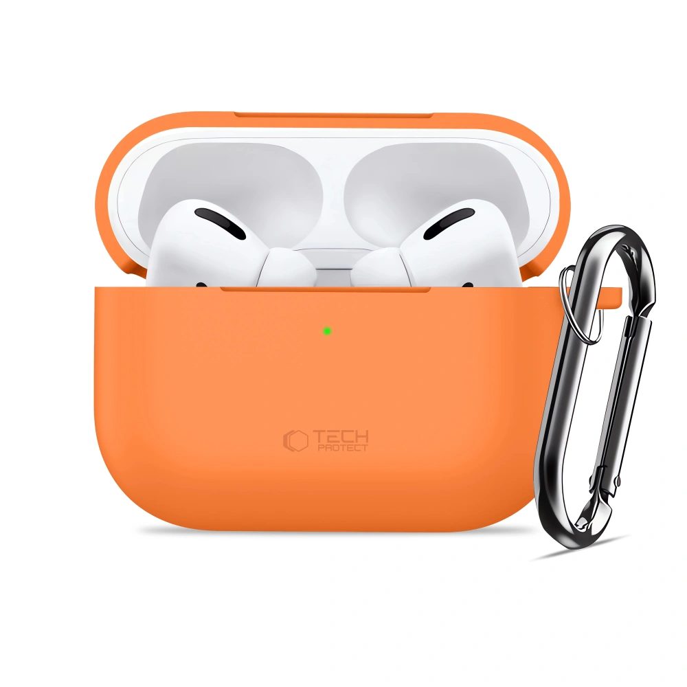 Levně Tech-Protect Silikonové pouzdro, Apple AirPods Pro 3, oranžové