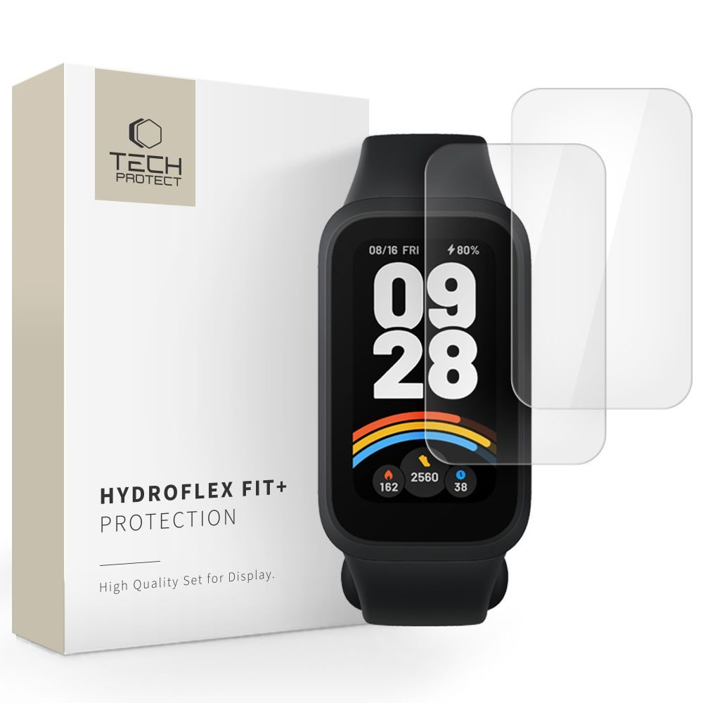 Tech-Protect Hydroflex Fit+, Hydrogelová fólie, Xiaomi Smart Band 9 Active, 2 kusy