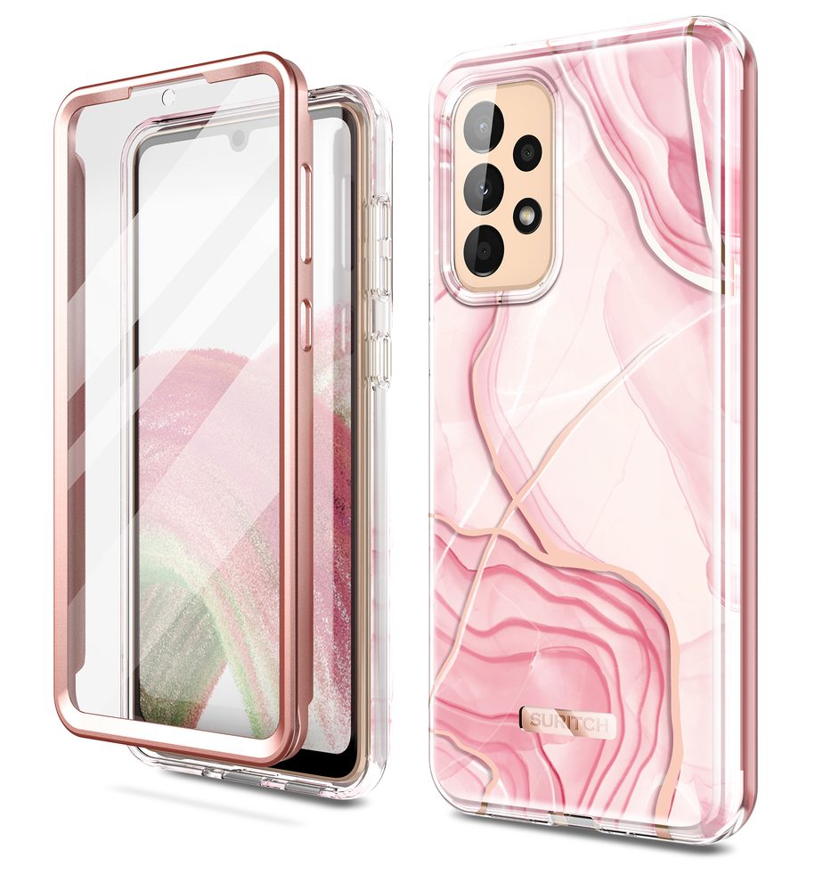 Levně Suritch 360 Marble obal Samsung Galaxy S21 Ultra, růžový