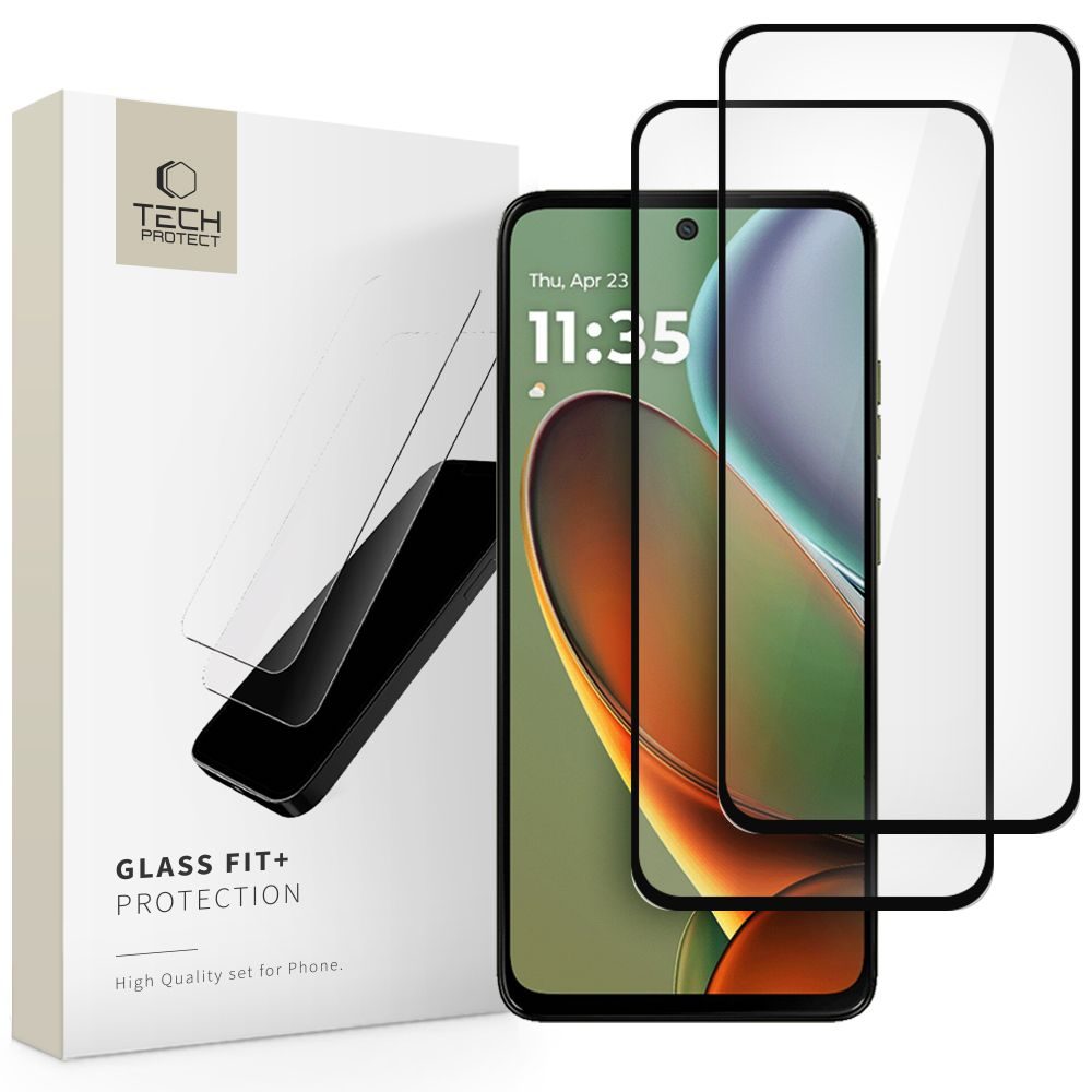 Levně Tech-Protect Tvrzené sklo Fit+ Motorola Moto G15 / G15 Power / G17 / G17 Power / G05 / E15, černé, 2 kusy