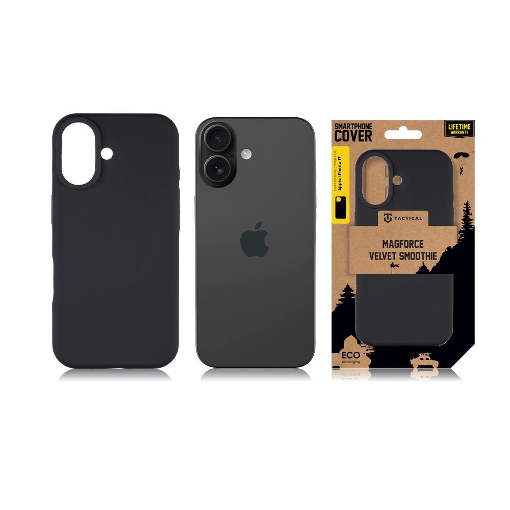 Tactical MagForce Velvet Smoothie kryt, iPhone 17, čierny