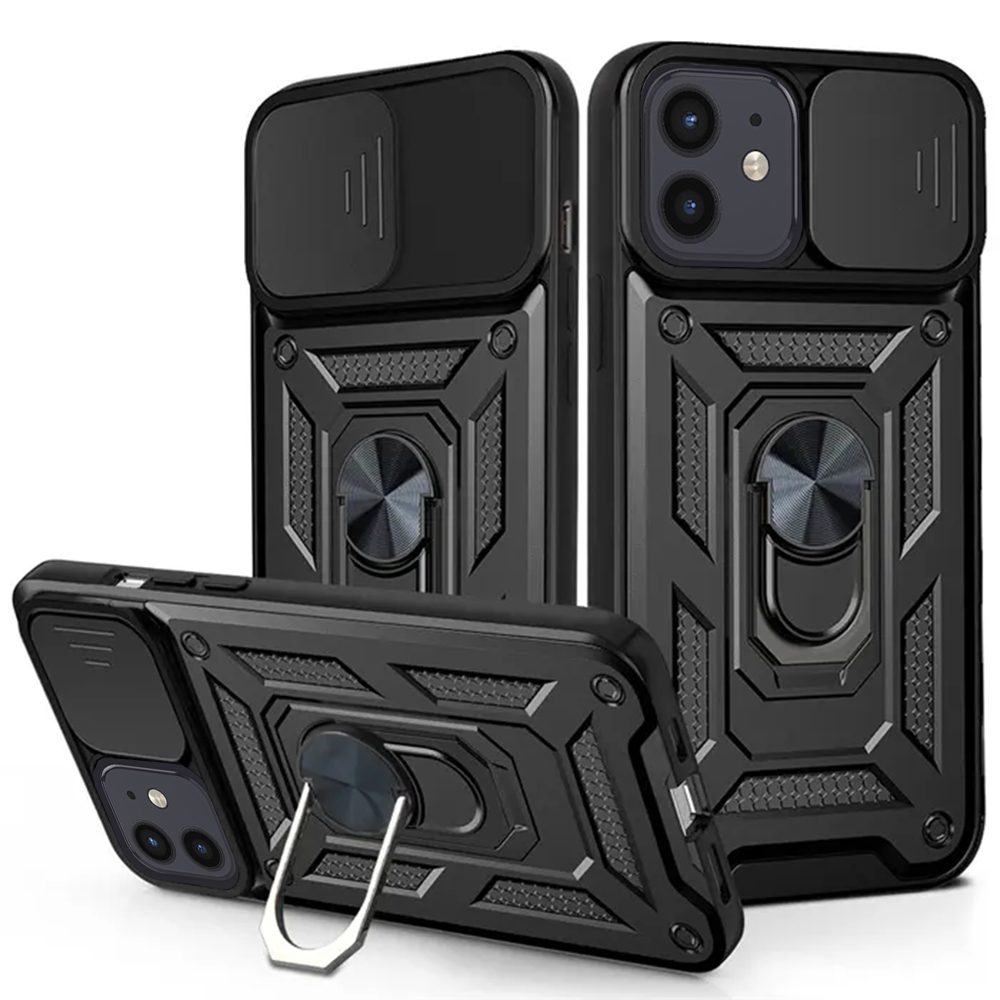Techsuit CamShield, IPhone 12 / 12 Pro, Fekete