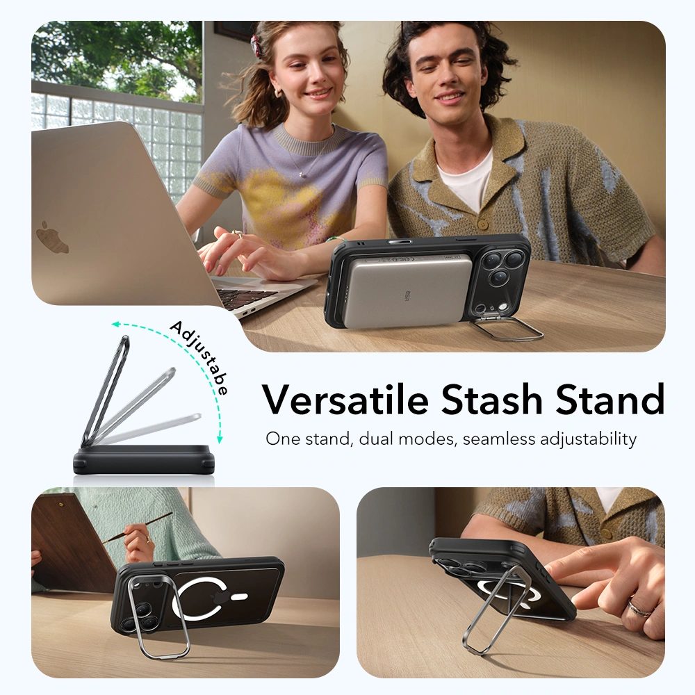 ESR Classic Hybrid Kickstand MagSafe, iPhone 17 Pro Max, čierne