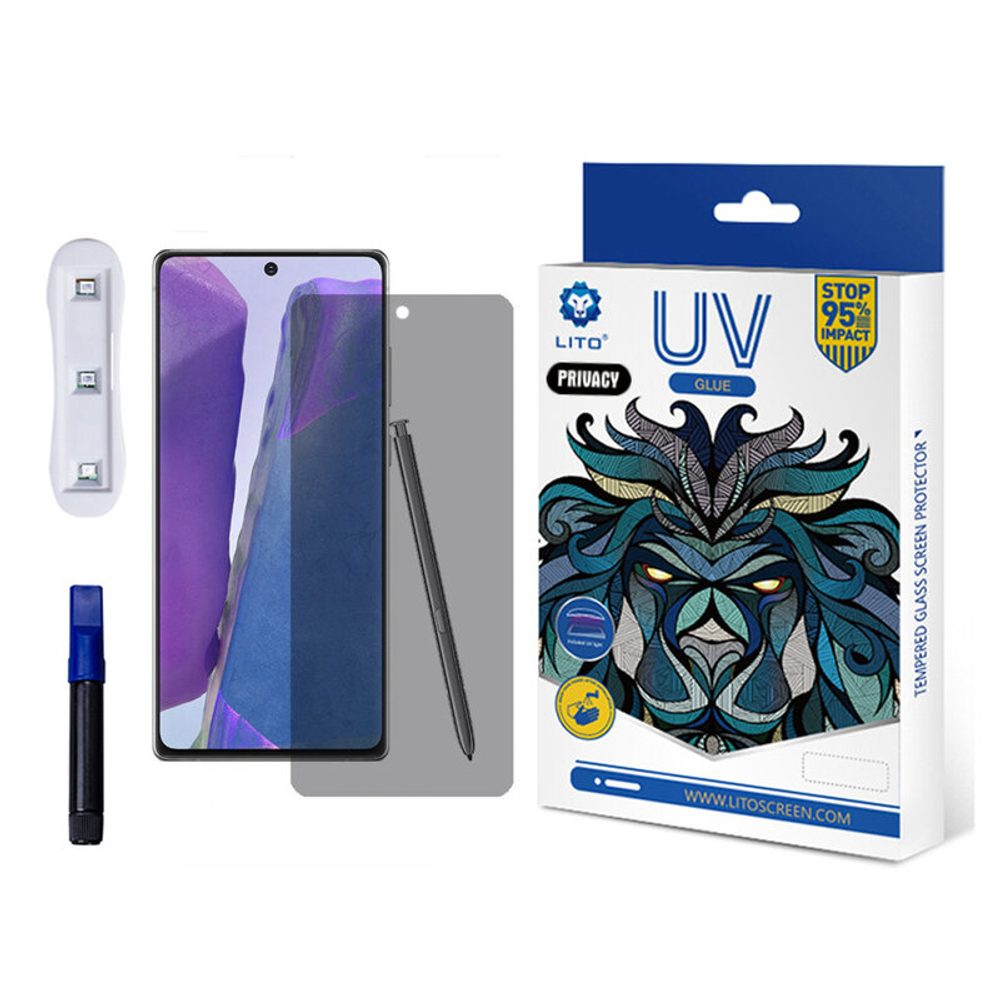 Lito 3D UV Zaščitno Kaljeno Steklo, Samsung Galaxy Note 20, Privacy