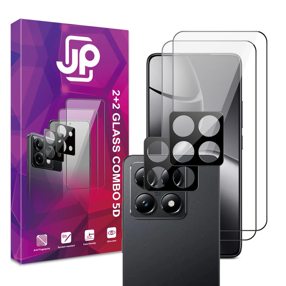 Levně JP 5D Combo pack, Sada 2 5D tvrzených skel a 2 sklíček na fotoaparát, Xiaomi 14T