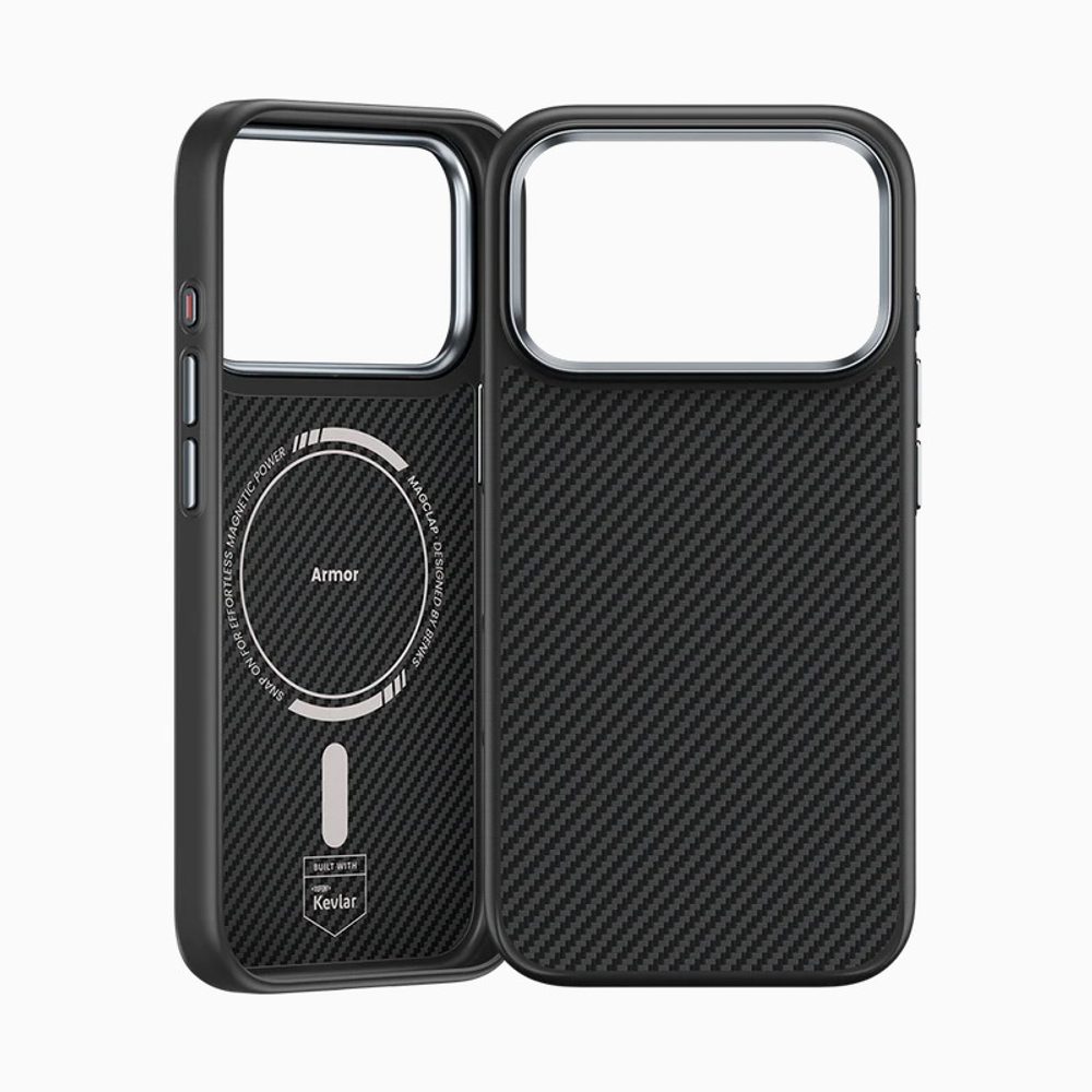 Benks Magnetic Armor Pro Kevlar obal Metal Frame, iPhone 17 Pro Max, čierny