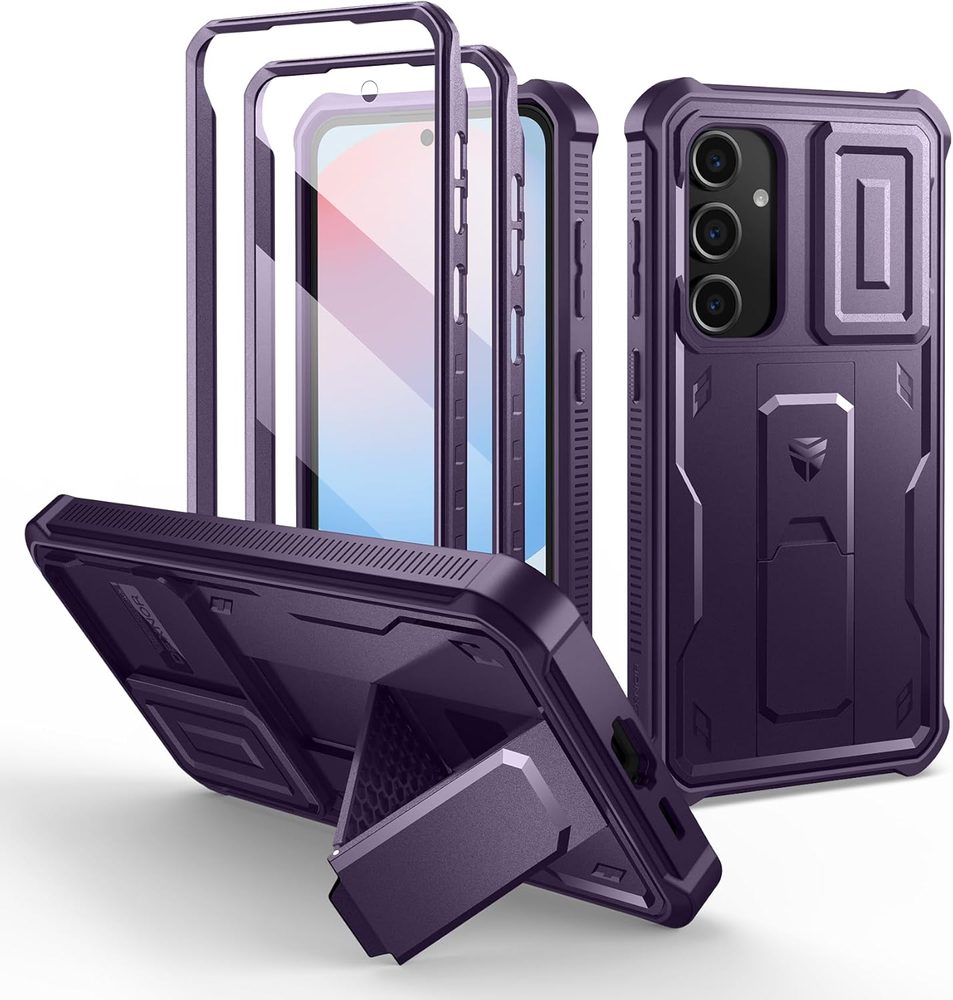 Dexnor 360 Kickstand Camprotector obal Samsung Galaxy S24 FE, fialový