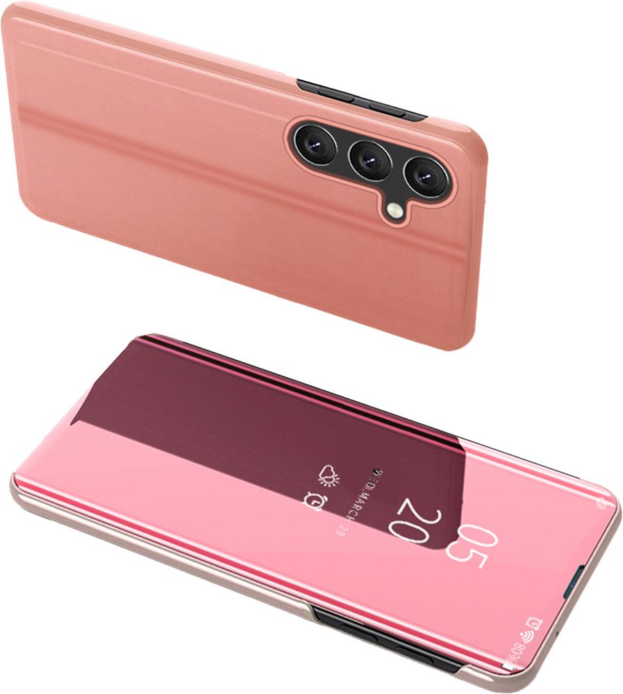 Levně Clear view růžové pouzdro na telefon Samsung Galaxy A24 4G