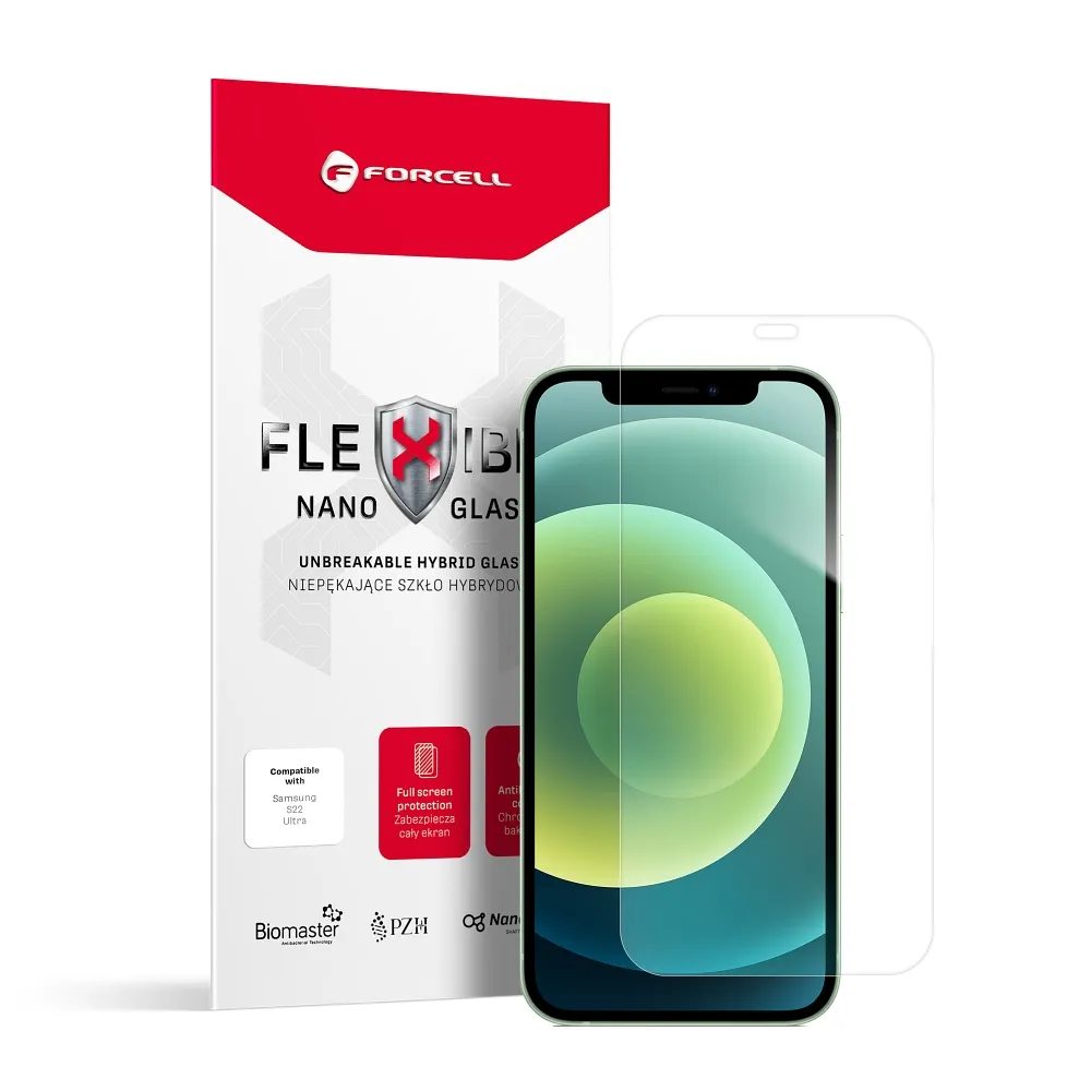 Forcell Flexible Nano Glass Hybridní Sklo, IPhone 12 / 12 Pro, Průhledné