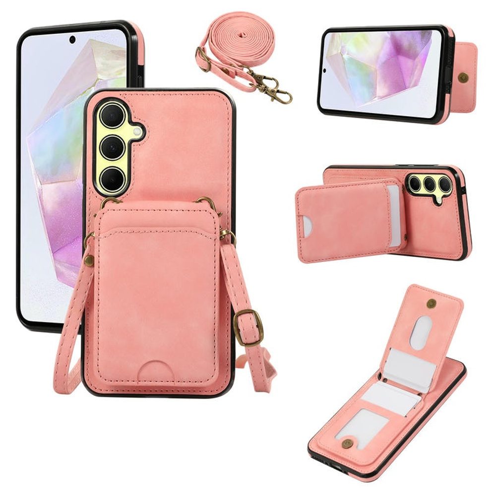 Levně Crossbody obal, Samsung Galaxy S24 Plus / S25 Plus, růžový