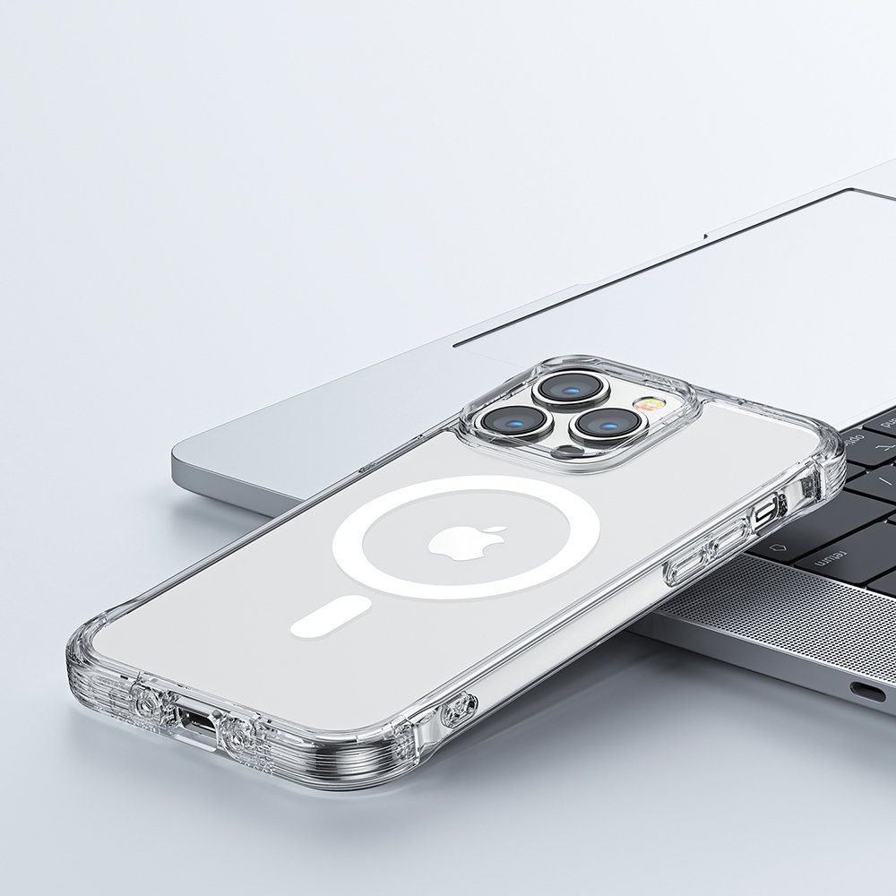 Joyroom Magnetic Defender MagSafe Tokkal, IPhone 14 Pro, átlátszó