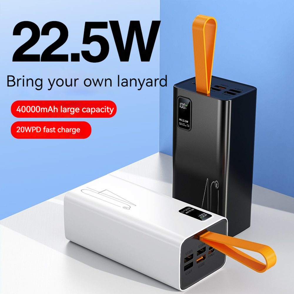 Powerbanka 40000mAh, PD 22,5 W, QC3.0, biela
