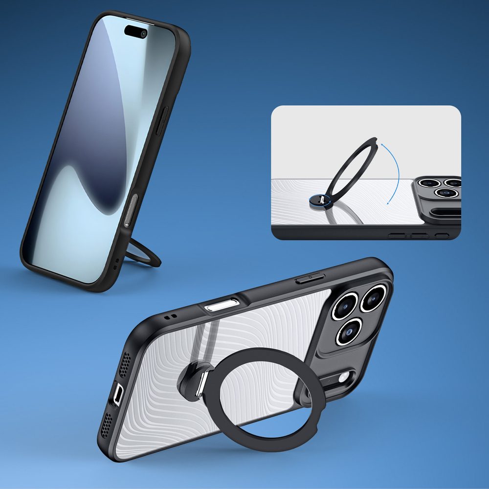 Dux Ducis Aimo Mag Magnetic Ring, iPhone 17 Pro, čierny