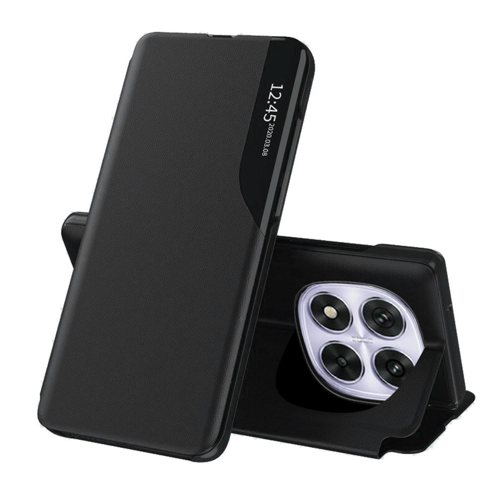Eco Leather View Case, Xiaomi Redmi Note 14 Pro 5G / Poco X7, fekete