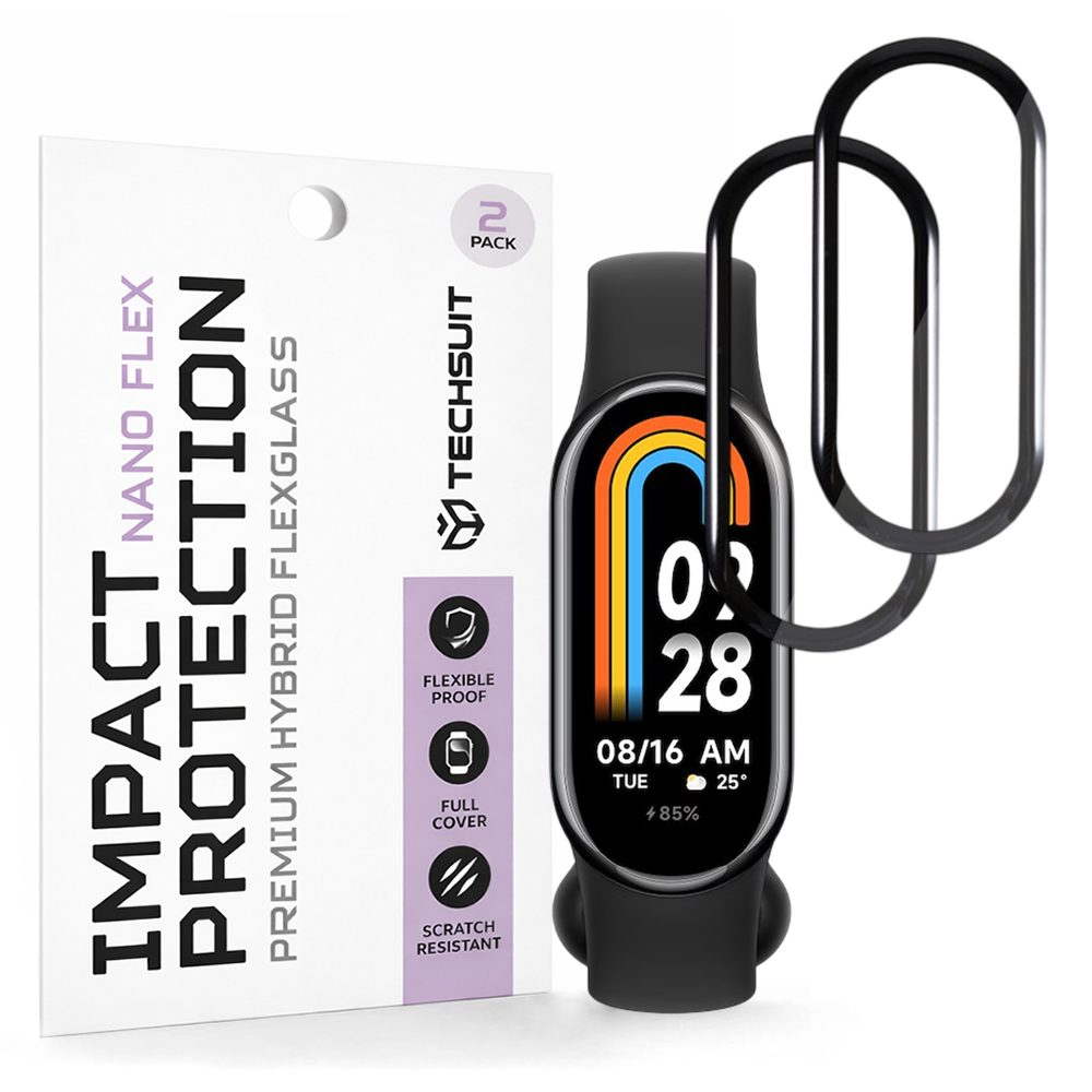 Levně Techsuit Nano Flex, Xiaomi Mi Band 8 / 8 NFC, 2 kusy, černé