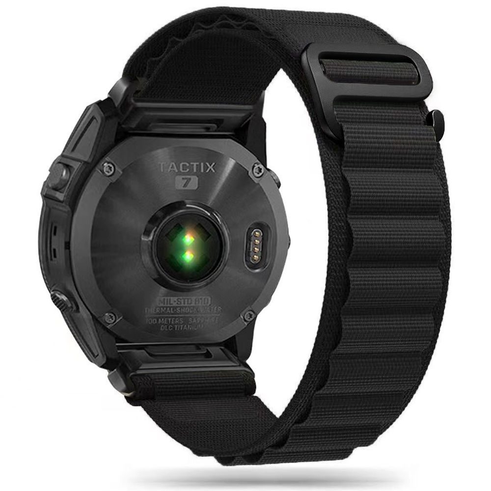 Tech-Protect Nylon PRO szíj, Garmin Fenix 3 / 5X / 3HR / 5X Plus / 6X / 6X Pro / 7X, fekete