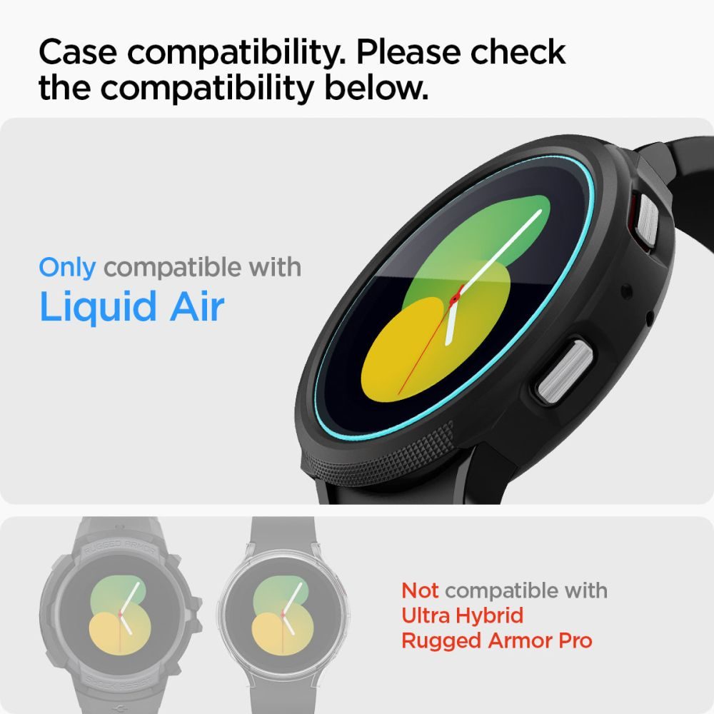 Spigen Glas.TR EZ Fit Tvrdené Sklá 2 Kusy, Samsung Galaxy Watch 4 / 5 (44 Mm)