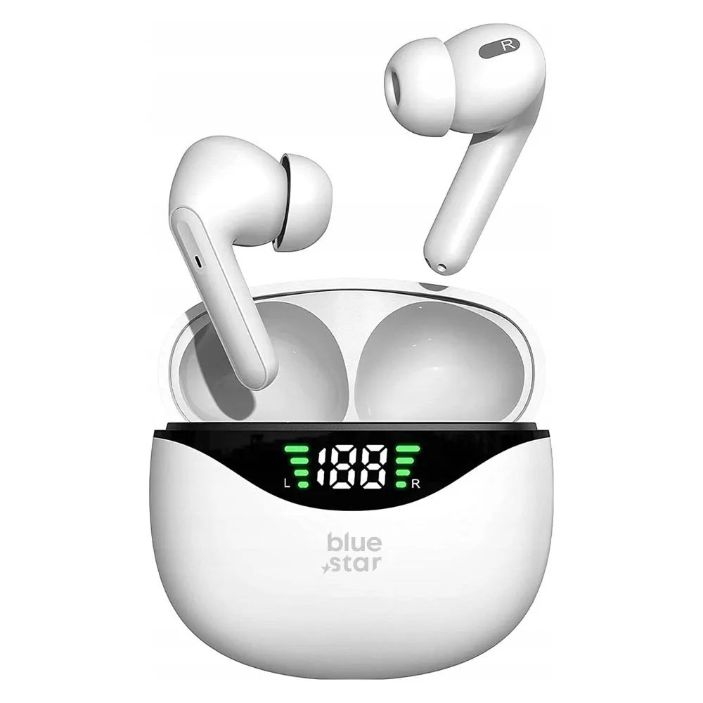 BlueStar Vezeték Nélküli Bluetooth Fülhallgató TWS T60, fehér