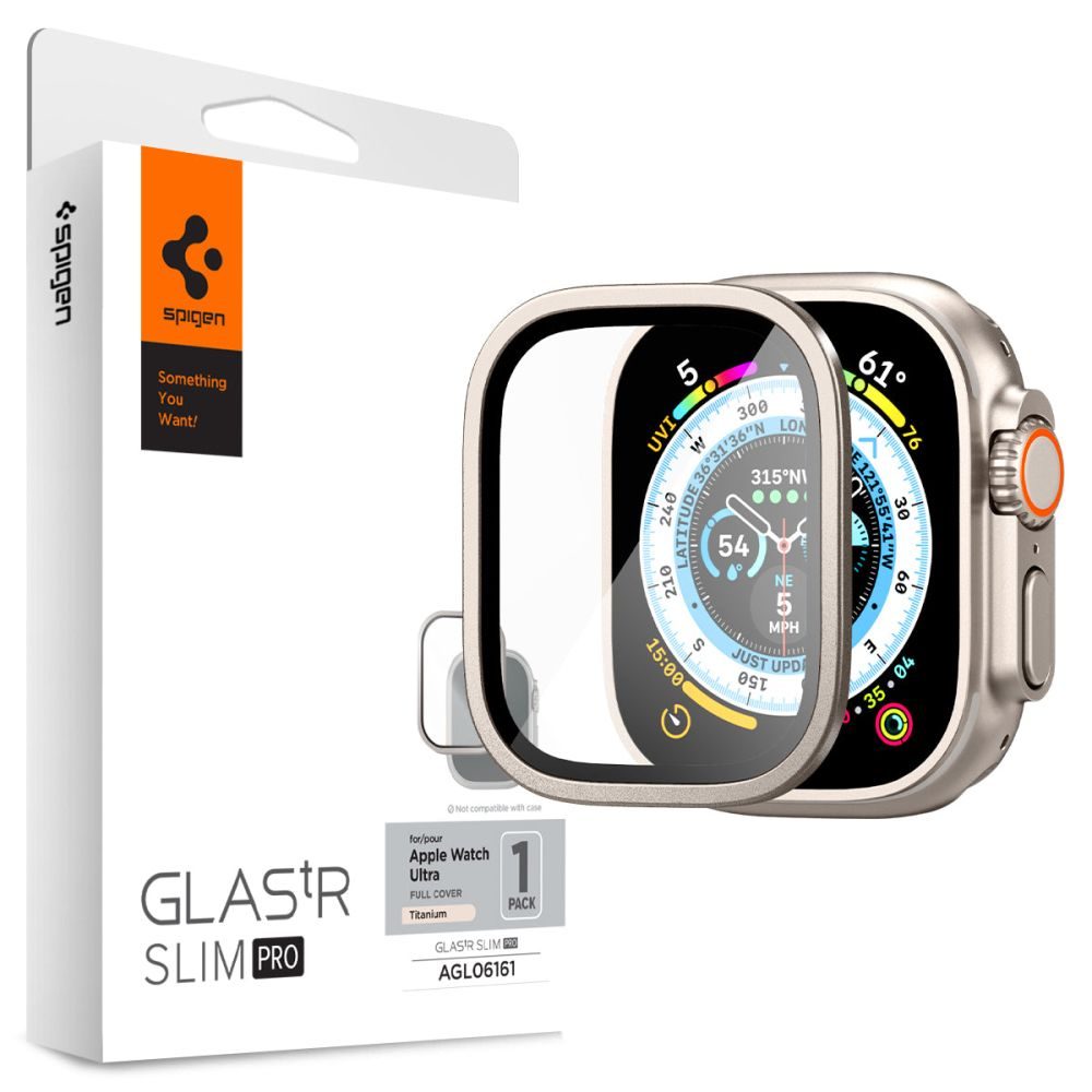 Spigen Glas.Tr Slim Pro Zaščitno Kaljeno Steklo, Apple Watch Ultra 49 Mm, Silver
