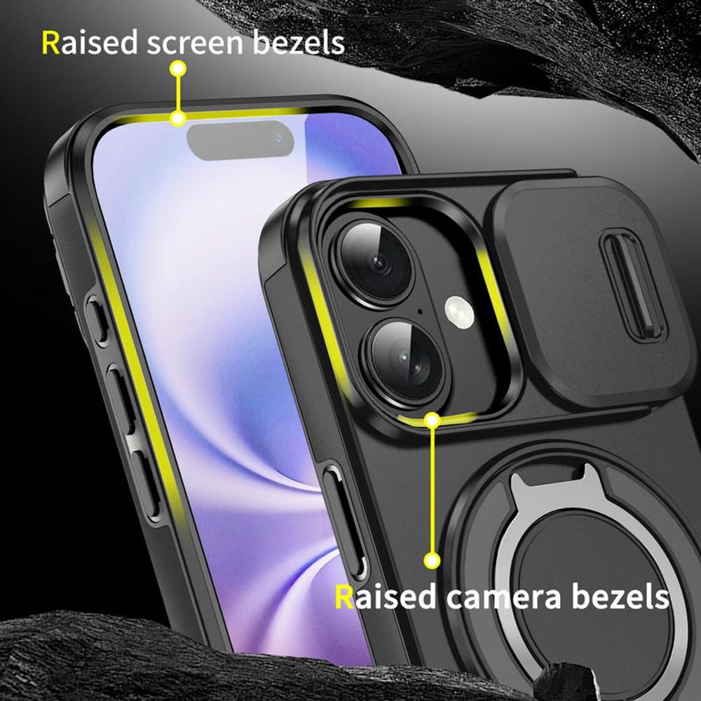 Camslide Stand obal, iPhone 17, čierny