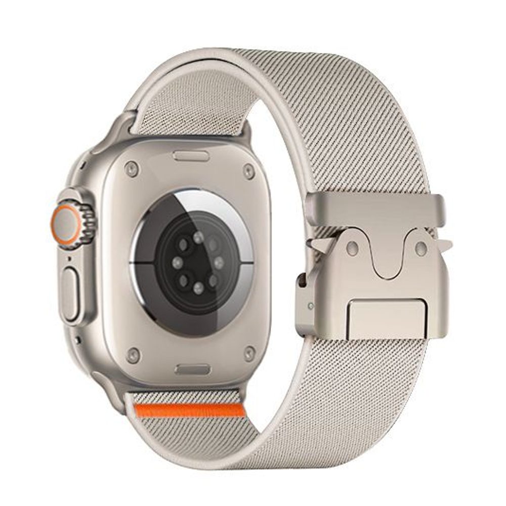 JP Luxus nylon szíj Parachute csattal, Apple Watch 1 / 2 / 3 / 4 / 5 / 6 / 7 / 8 / 9 / 10 / SE (38 / 40 / 41 / 42 mm), bézs