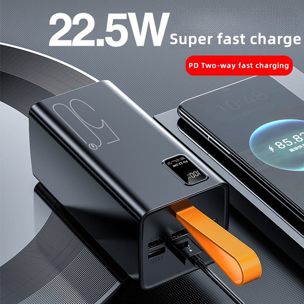Powerbanka 50000mAh, PD 22,5W, QC3.0, černá