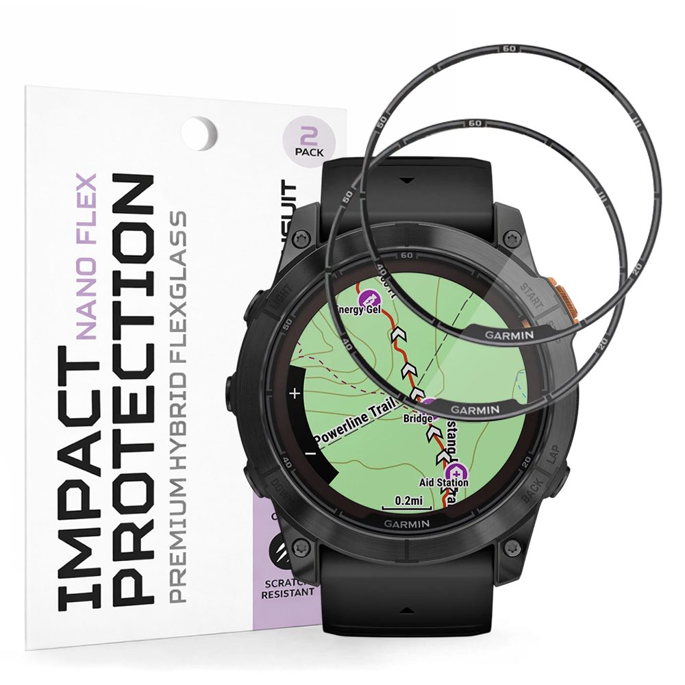 Levně Techsuit Nano Flex, Garmin Fenix 7X Pro Solar, 2 kusy, černé