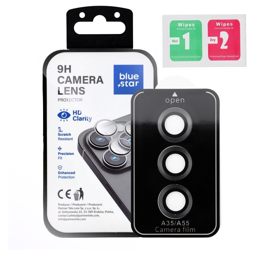 Levně BlueStar Easy Install sklo na fotoaparát, Samsung Galaxy A55, černé