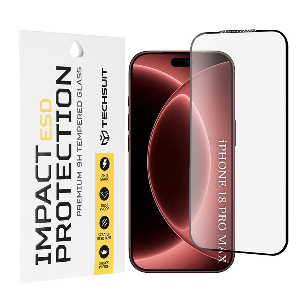 Techsuit ESD Sticlă securizată, iPhone 18 Pro Max, negru