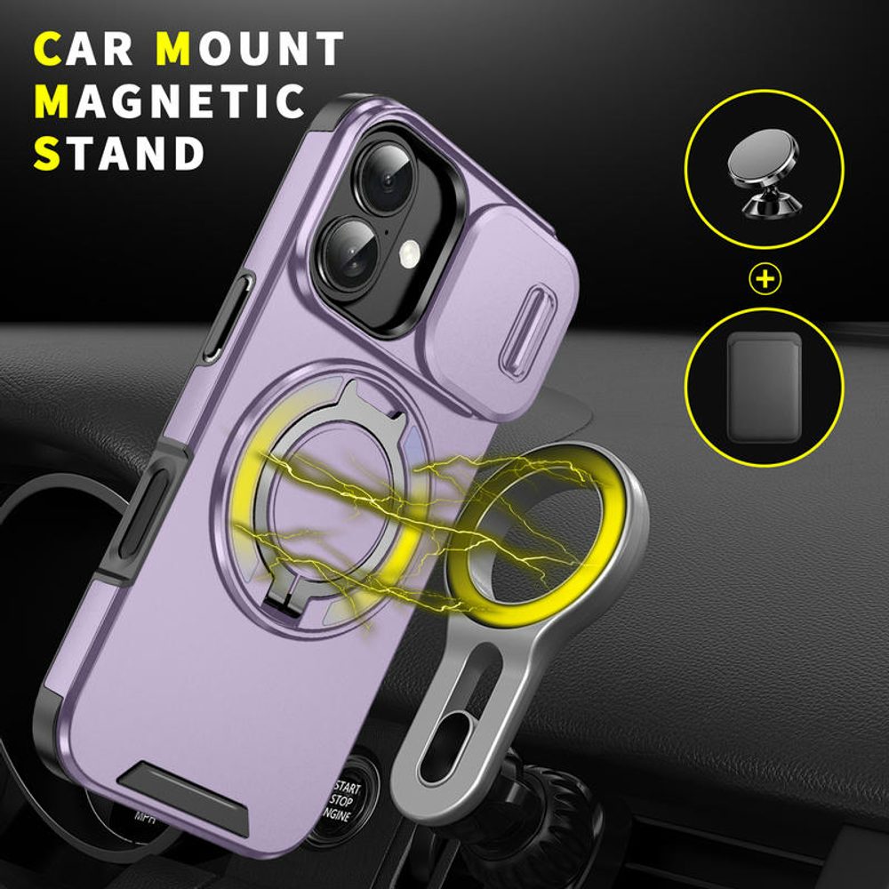 Camslide Stand obal, iPhone 17, fialový