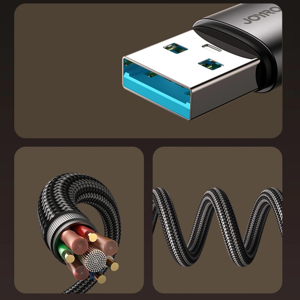 Joyroom S-A56 EnjoyX Series 90° kábel USB-A - USB-C, 3A, 1,2 m, čierny