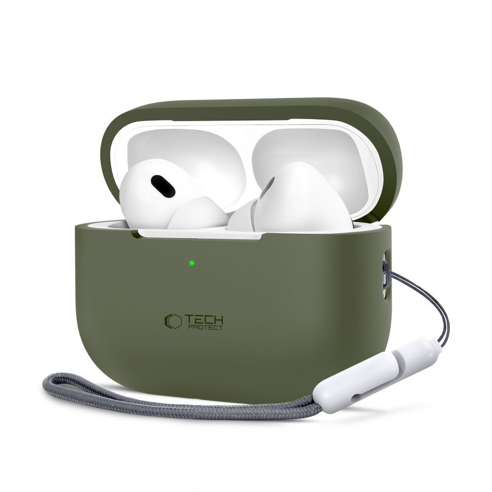 Levně Tech-Protect Silikonové pouzdro, Apple AirPods Pro 1 / 2, zelené